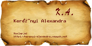 Kerényi Alexandra névjegykártya
